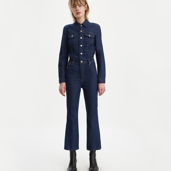 Levi’s All in Kickflare Jumpsuit in Tricked out Medium wash Small size - Picture 1 of 16